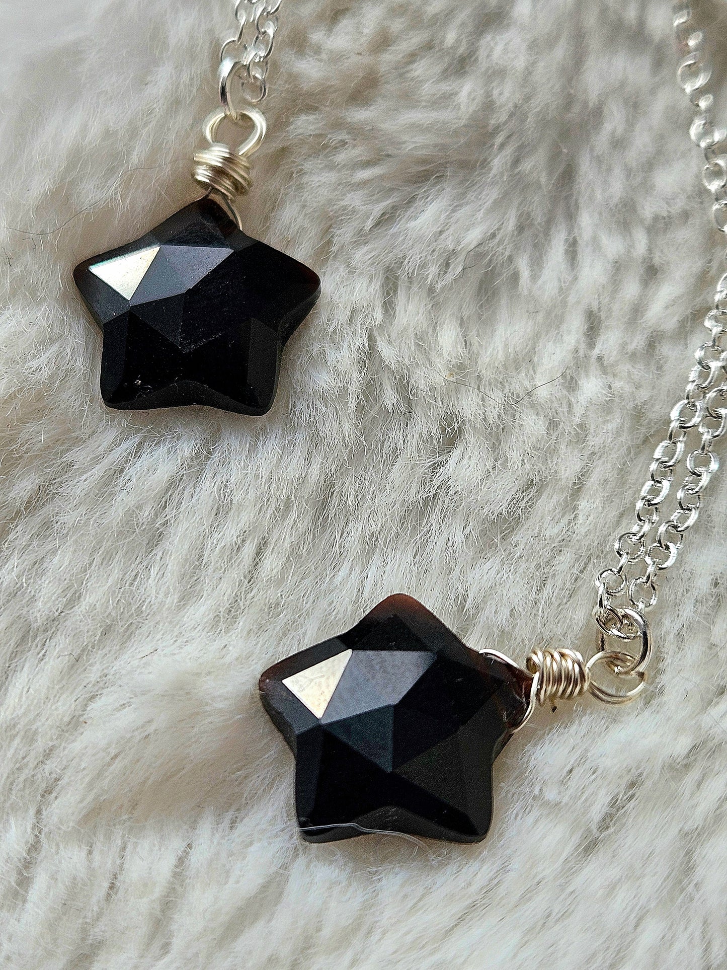 January Birthstone Star - Garnet - Sterling Silver