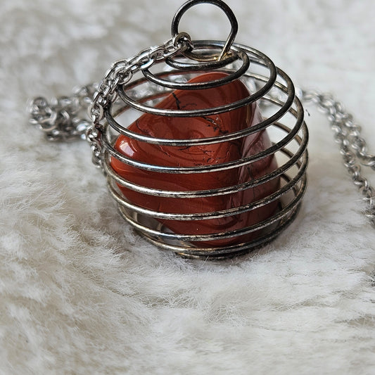 Red Jasper in a Spiral necklace