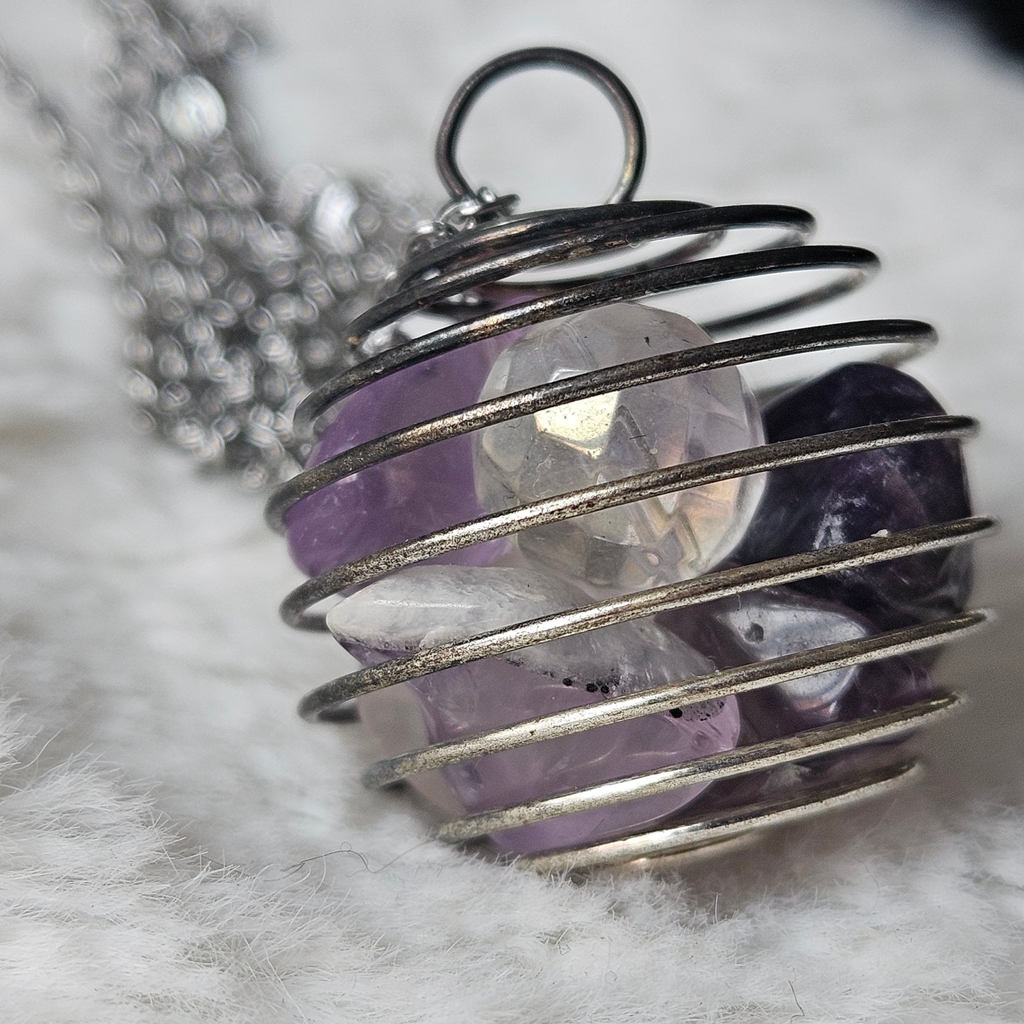 Amethyst and Clear Quartz necklace