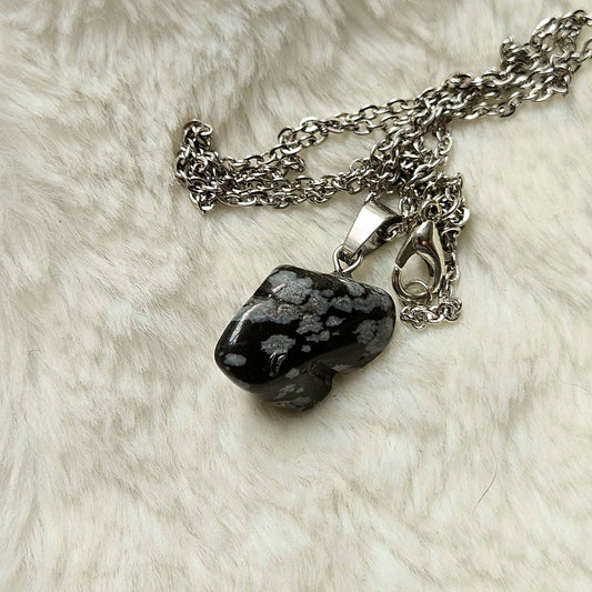 Snowflake Obsidian necklace