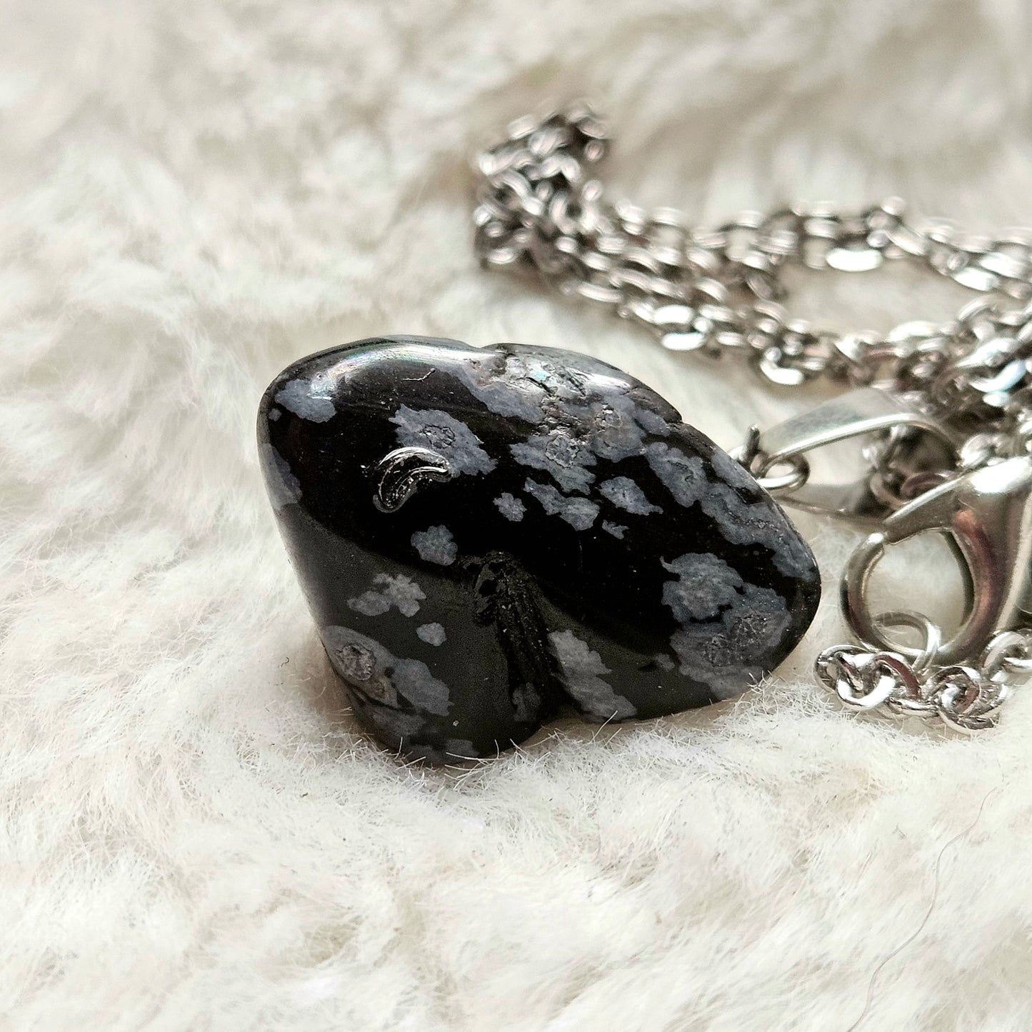 Snowflake Obsidian necklace