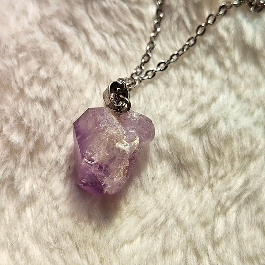 Raw Amethyst necklace