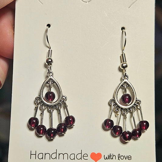 Garnet Chandelier Earrings