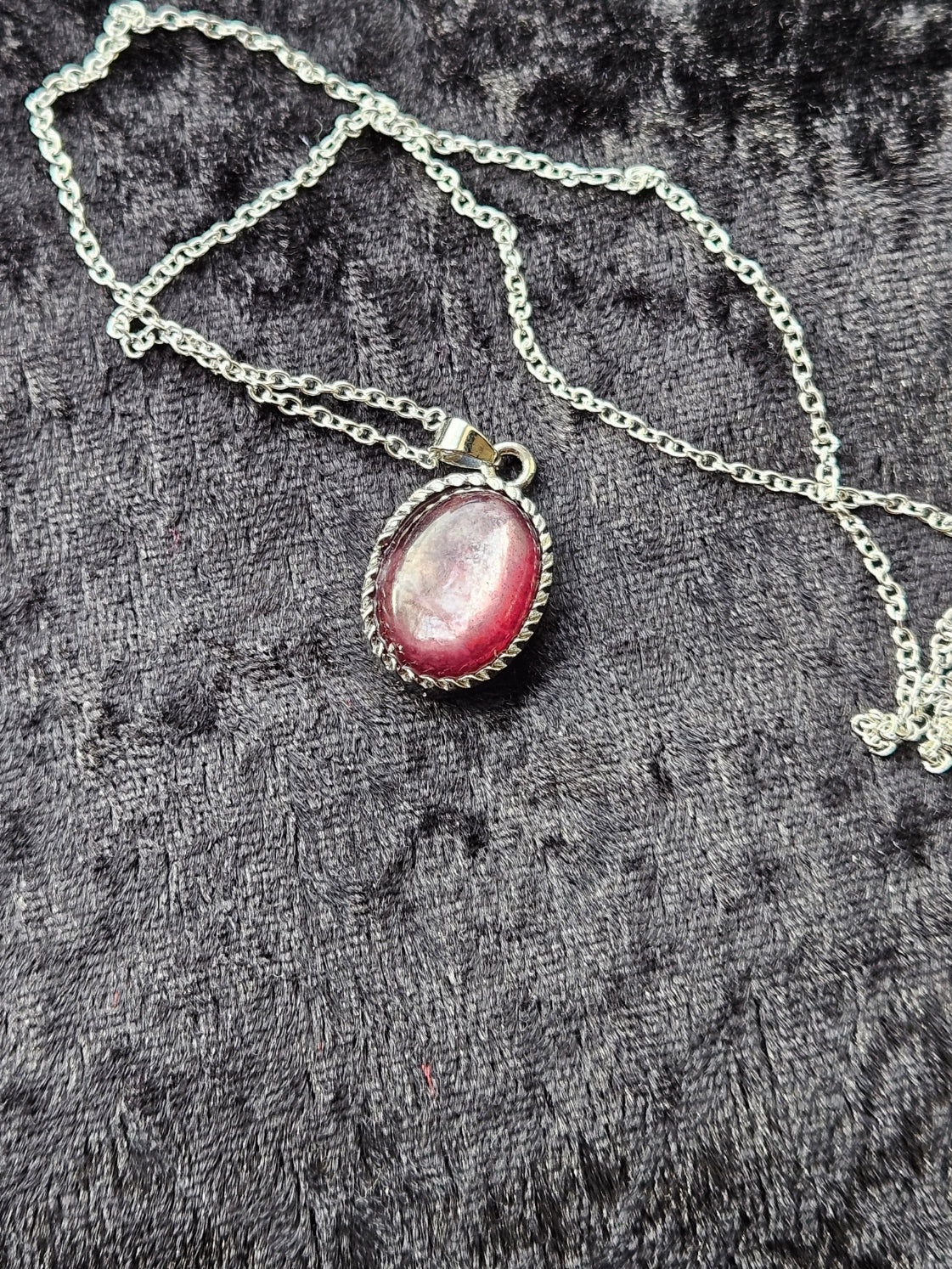 Sterling Silver Gem Lepidolite Necklace