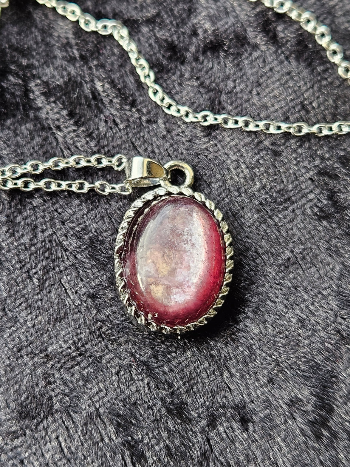 Sterling Silver Gem Lepidolite Necklace