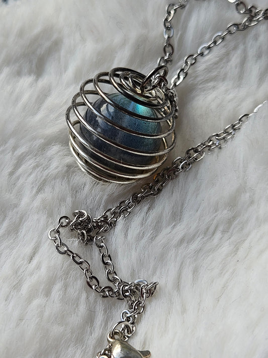 Labradorite Spiral Necklace