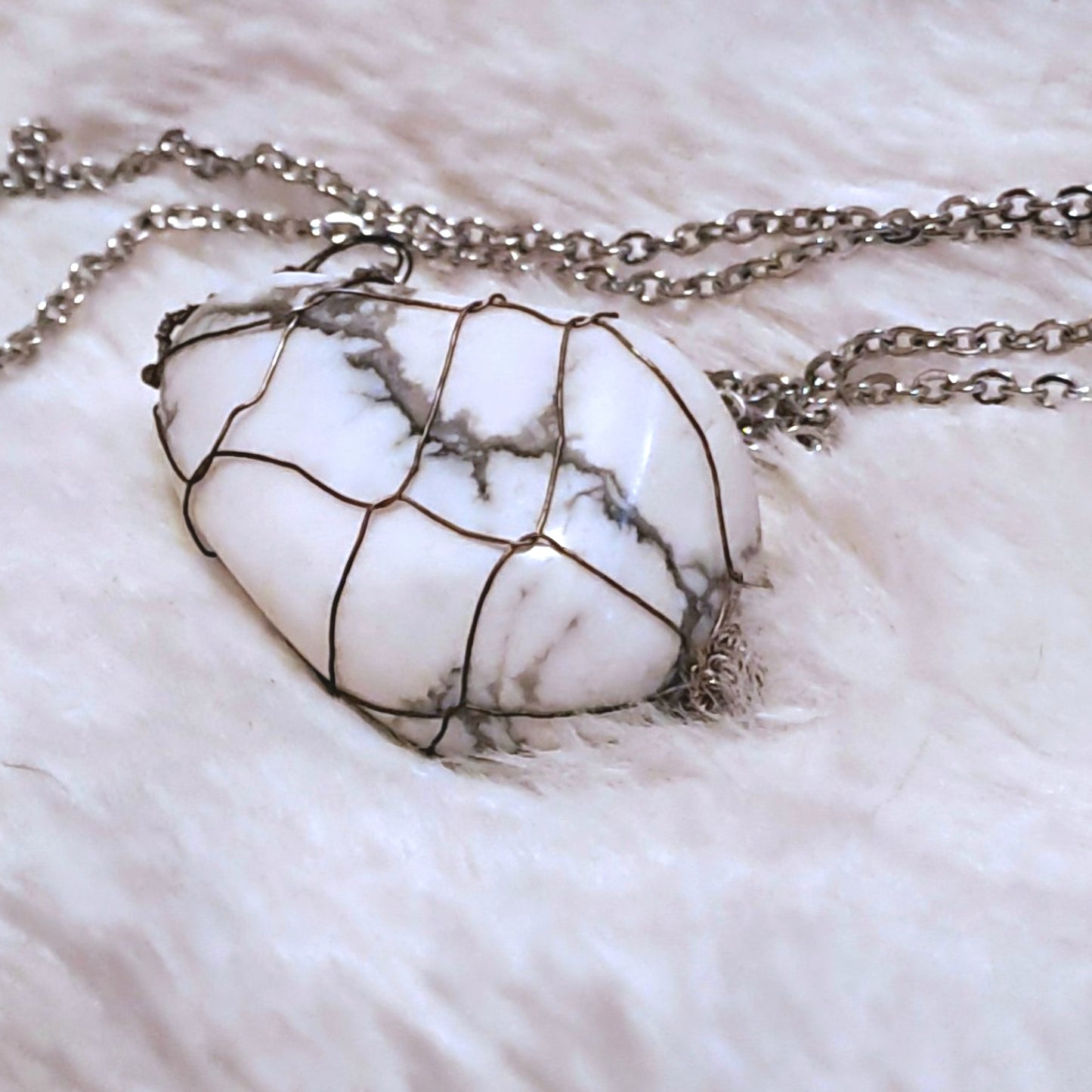 Wire Wrapped Howlite necklace