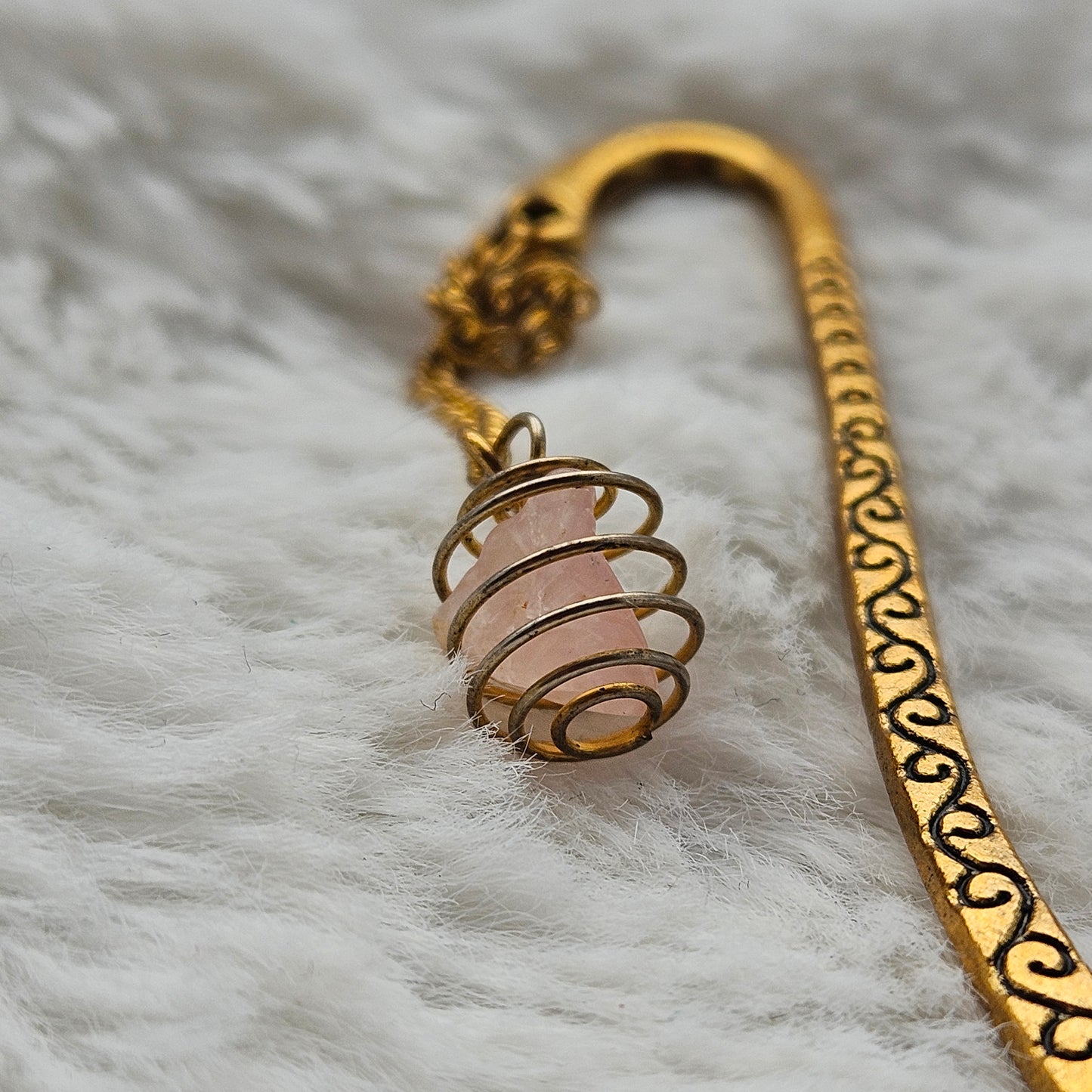 Rose quartz bookmark