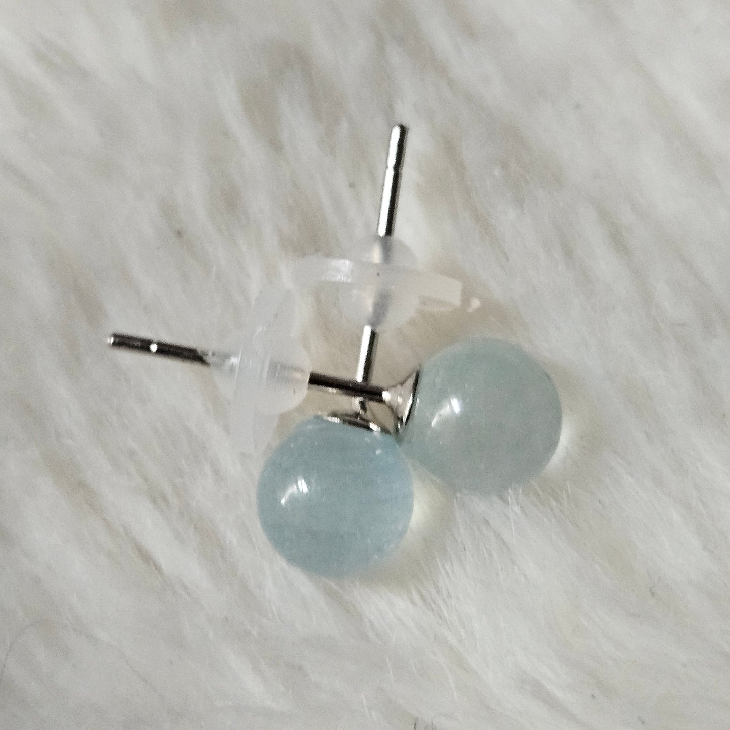 Sterling Silver Aquamarine Studs