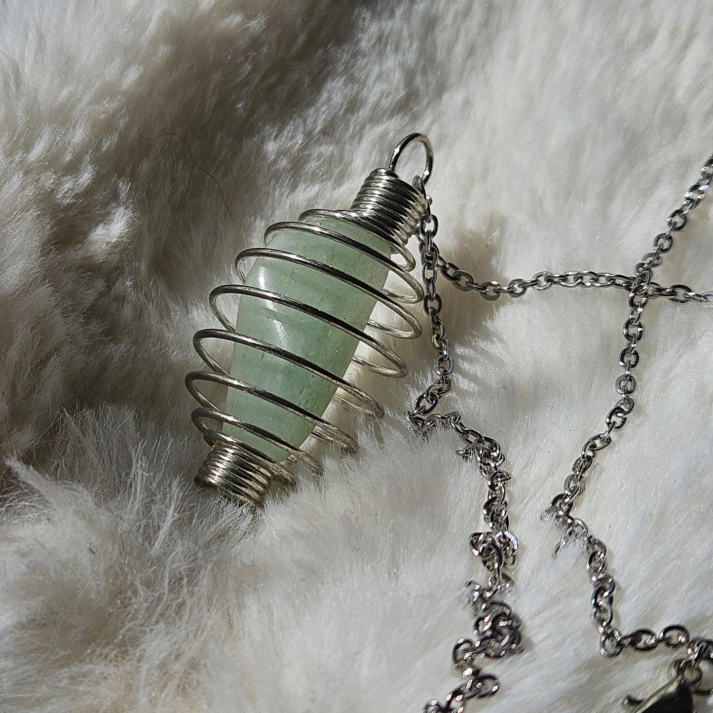 Aquamarine in a Spiral Necklace