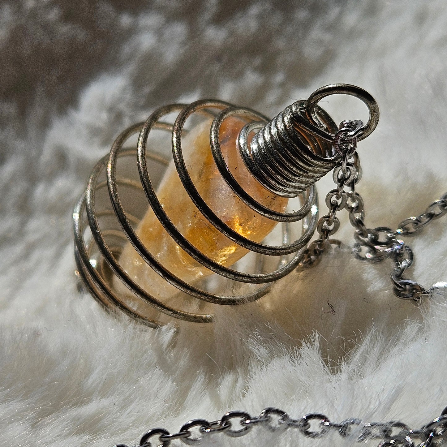 Citrine in a Spiral Necklace