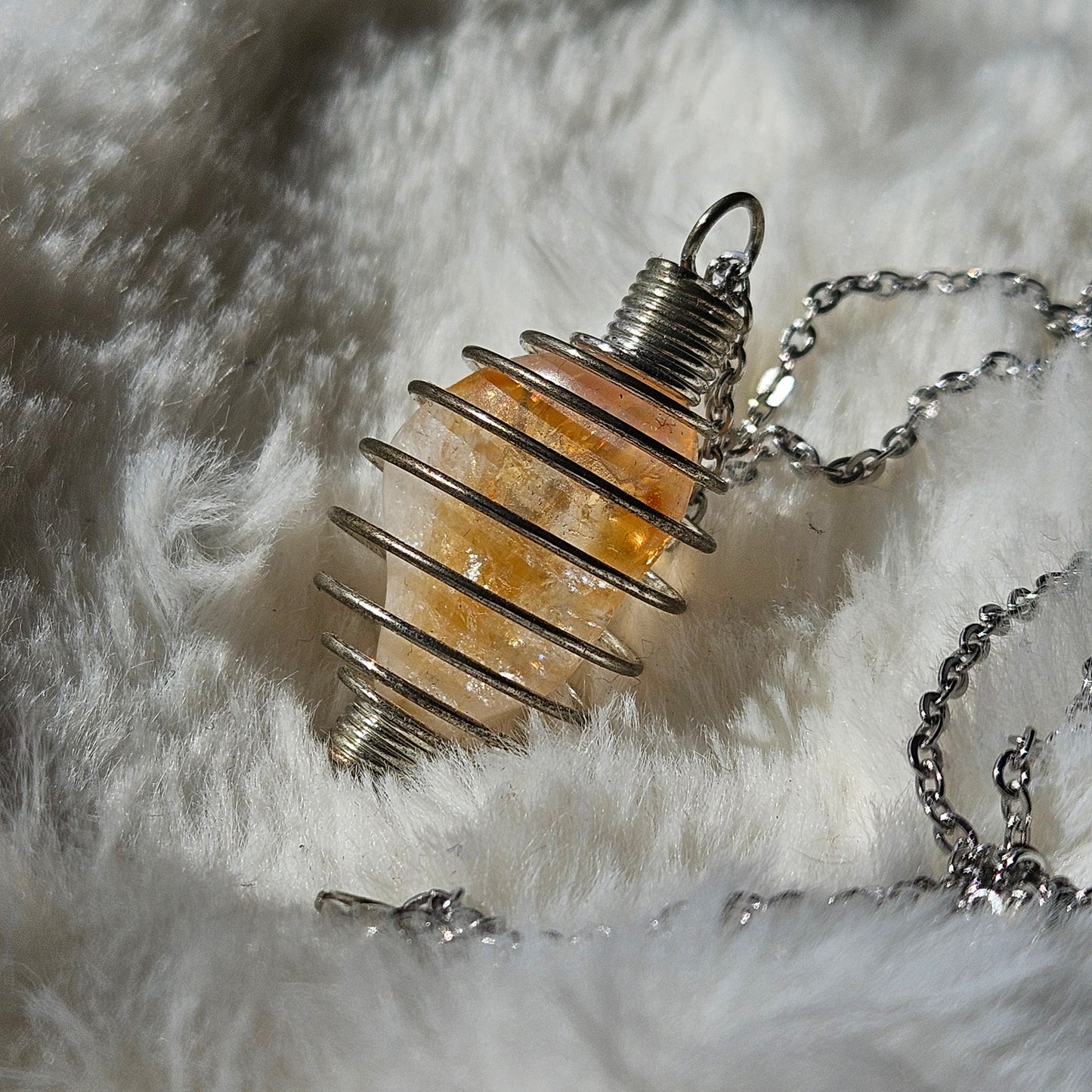 Citrine in a Spiral Necklace