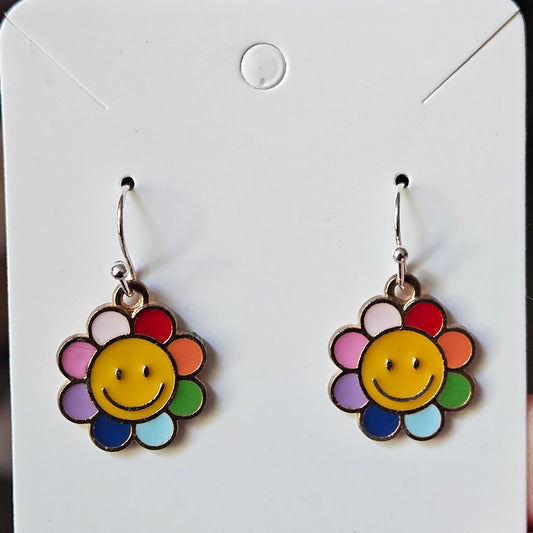 Rainbow Flower Earrings