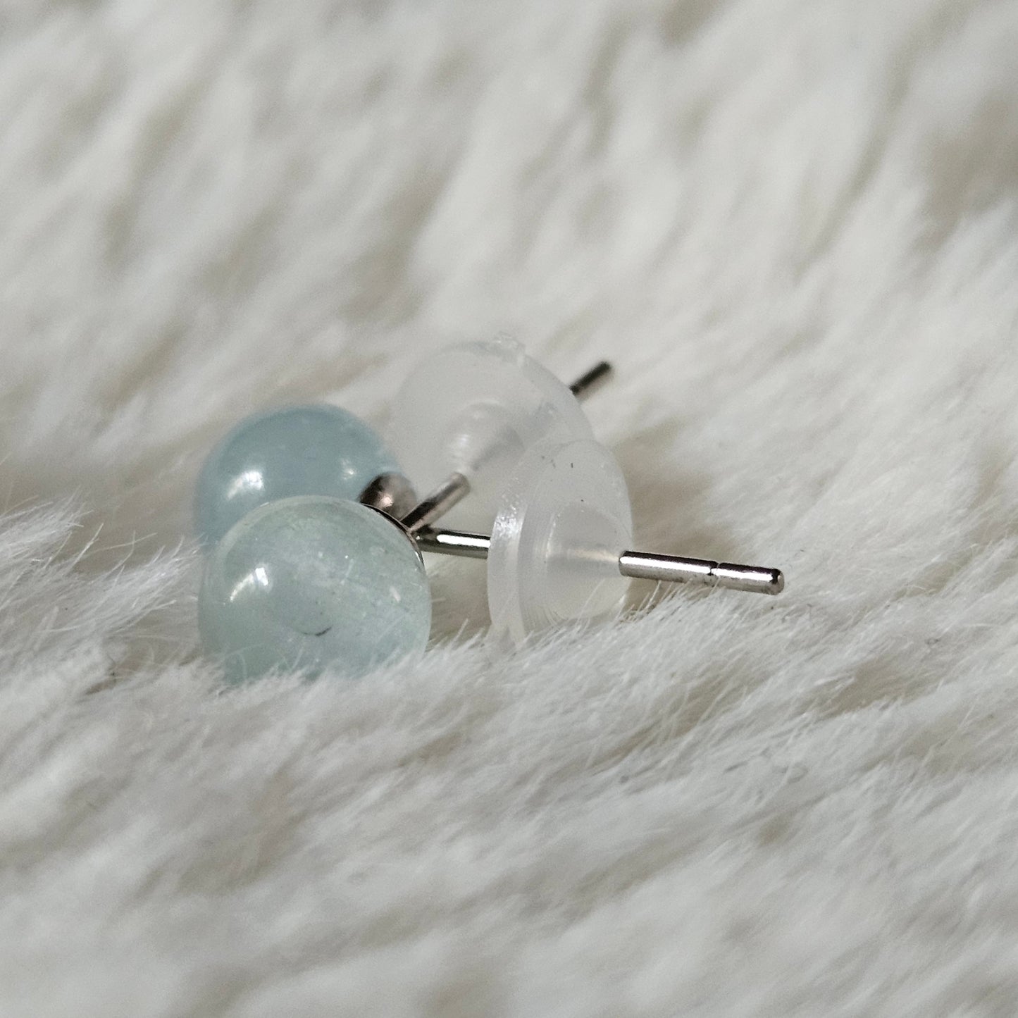 Sterling Silver Aquamarine Studs