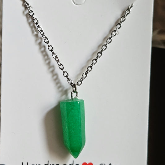 Green Dyed Quartz necklace