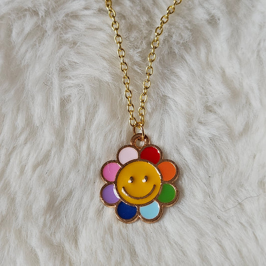 Rainbow Flower Necklace