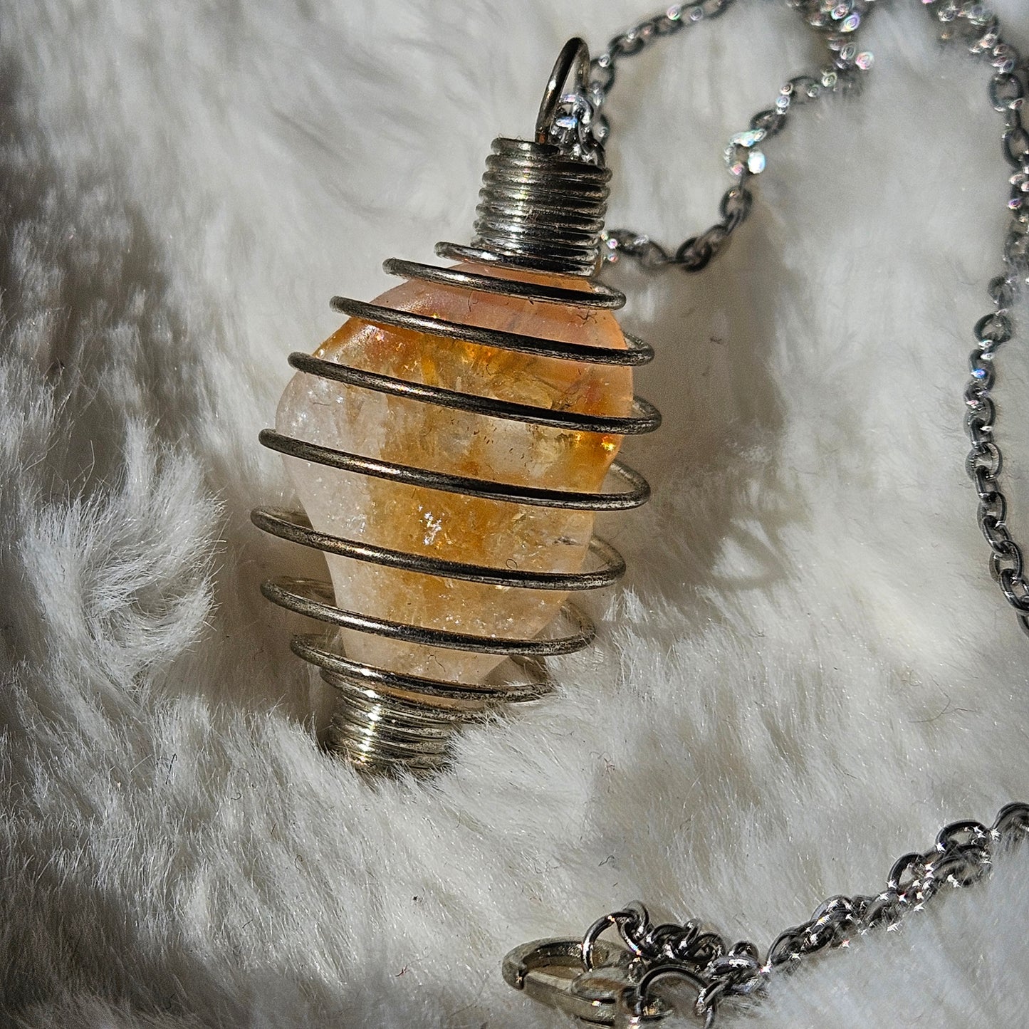 Citrine in a Spiral Necklace