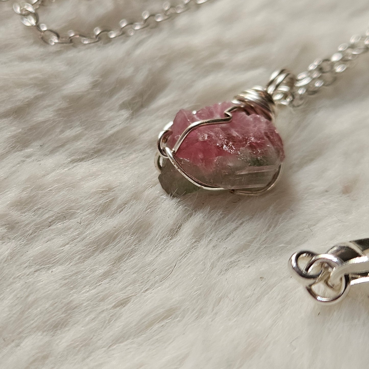 Sterling Silver Watermelon Tourmaline necklace