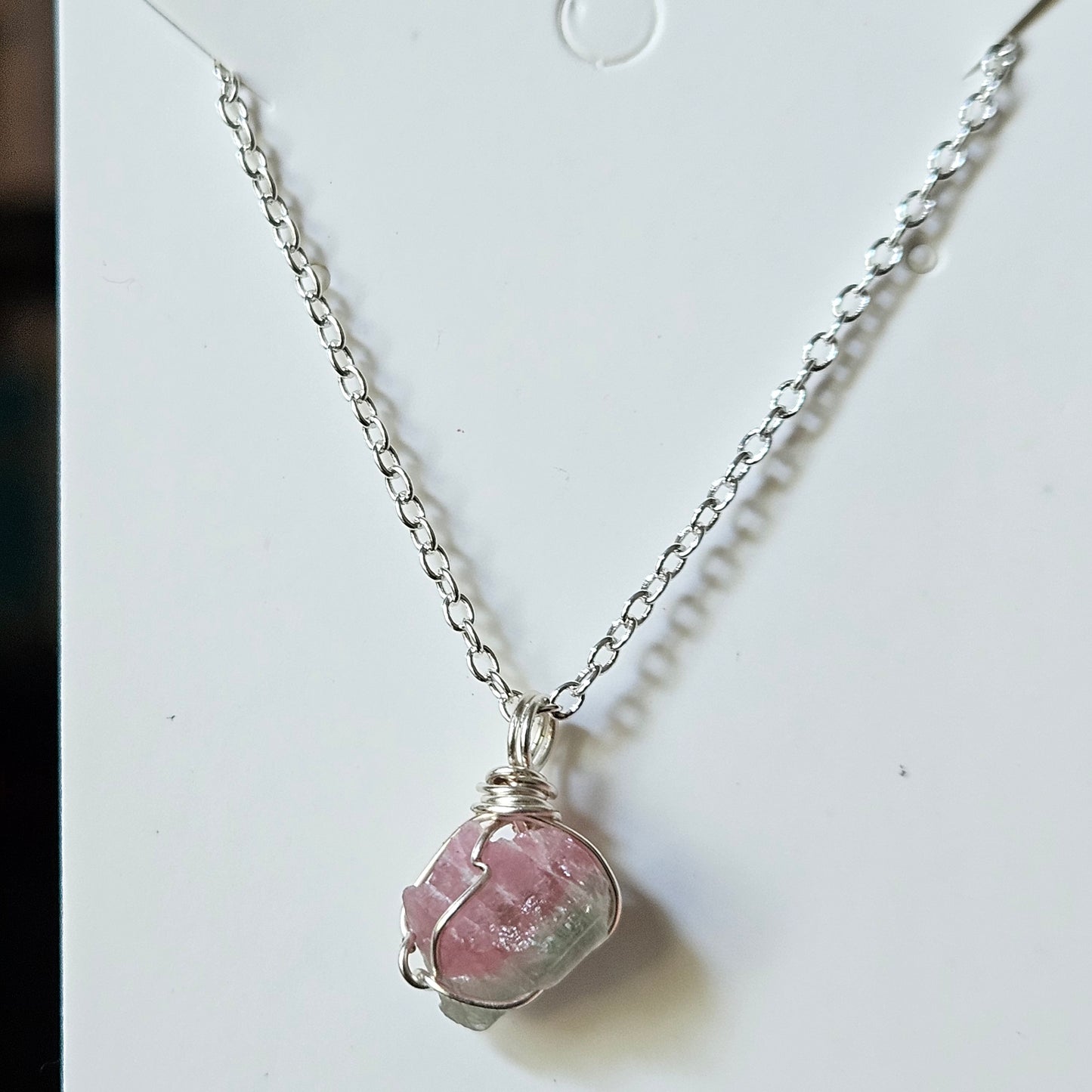 Sterling Silver Watermelon Tourmaline necklace