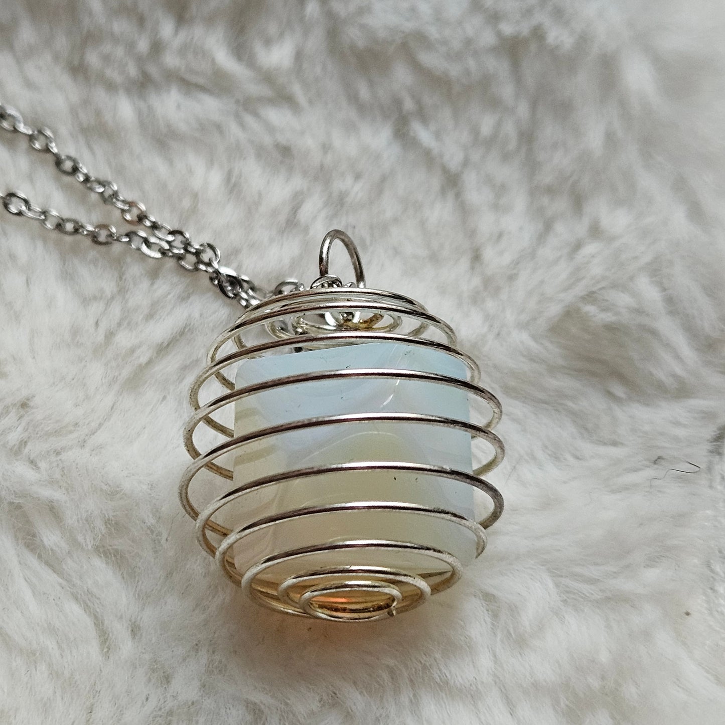 Opalite in a Spiral necklace