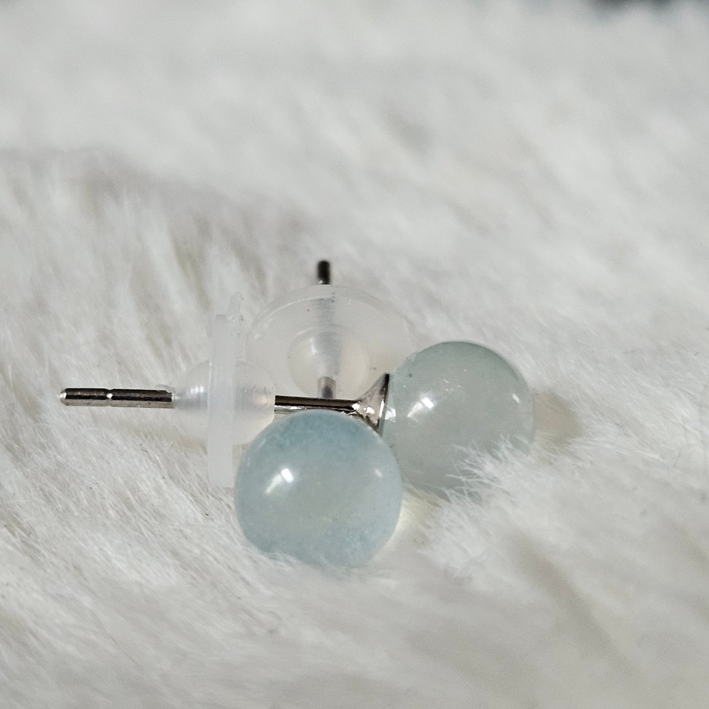 Sterling Silver Aquamarine Studs